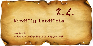 Király Letícia névjegykártya