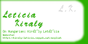 leticia kiraly business card